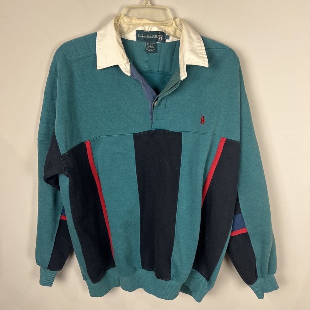 VTG Knights Of‎ The Round Table Men's Large Pull Over Rugby American Streetwear